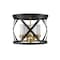 Z-Lite Malcalester 4 Light Flush Mount, Matte Black, Olde Brass & White 481F16-MB-OBR - alternate 6